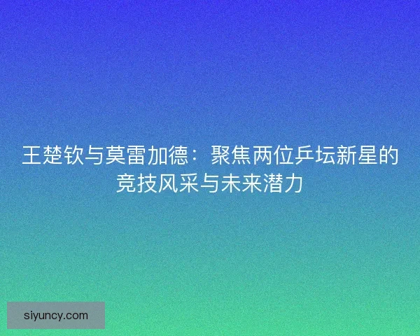 王楚钦与莫雷加德：聚焦两位乒坛新星的竞技风采与未来潜力